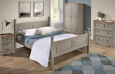 Corona Bed Frame Double 4ft6 High End Grey Wax Solid Pine by Mercers Furniture®