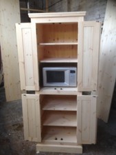 BESPOKE HANDMADE SOLID PINE TALLBOY/PANTRY/KITCHEN LARDER - UNWAXED