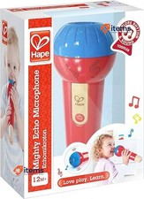 Hape Mighty Echo Microphone | Battery-Free Voice Amplifying Microphone Toy Red