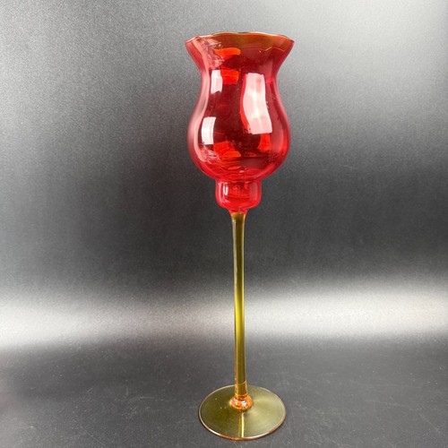 Vtg tall red glass - tall,