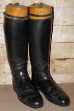 English Made Black Leather Riding Boots & Trees UK Size 9 Wide By Poulsen Skone