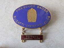 Vintage Prescott Badge Bugatti Owners Club Blue Enamel Pin Grill Lapel