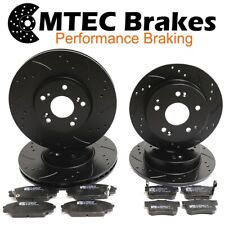 Civic 2.0 Type-R EP3 01-05 Front Rear DrilledGrooved Black Brake Discs MTEC Pads