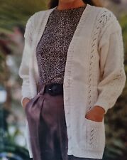 Knitting Pattern Lady's DK Long Cardigan with Pockets 28 - 42"  (971)