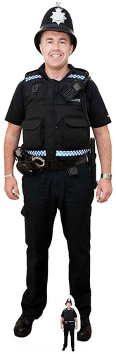British policeman with - with, helmet