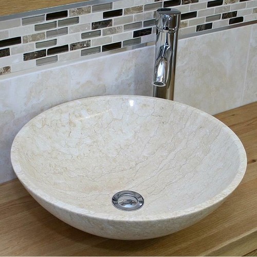 Marble cream bathroom basin - marble,