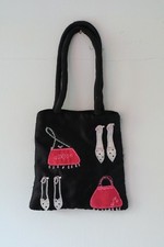 Black satin clutch bag with