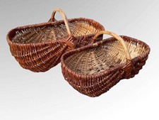  Original French Handmade Wicker Garden Trug Baskets
