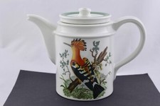 PORTMEIRION BIRDS OF BRITAIN (GREEN BAND ON RIM) COFFEE POT & LID - MINT
