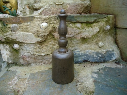 Large iron hand bell - iron, vintage