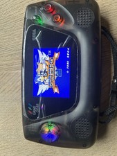 Sega Game Gear IPS LCD USB-C Rechargeable Batteries, Black, Recapped Stereo