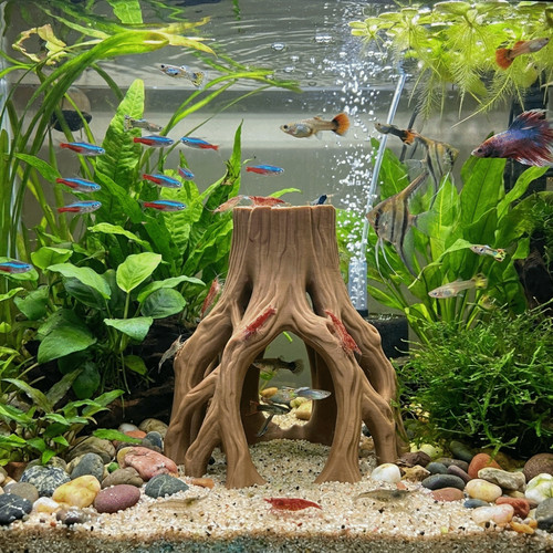 Aquarium ornament tree stump - ornament,
