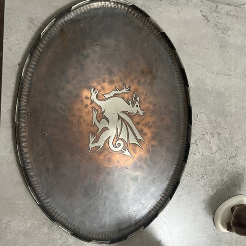 Handworked copper tray with - tray,