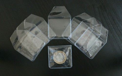 Clear plastic coin holders - clear,