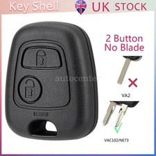 2 Button Remote Key Fob Replacement For Peugeot 107 206 207 Citroen C1 C2 C3 C4
