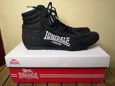 Lonsdale Contender Low Boxing Boots Size UK 11 Black and White