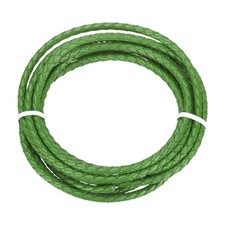 Braided Leather Cord, 4mmx2m Round Faux Leather Bolo String, Grass Green