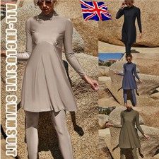 Women Full Cover Swim Costume Modest Swimwear Islamic Muslim Swimming Burkini UK