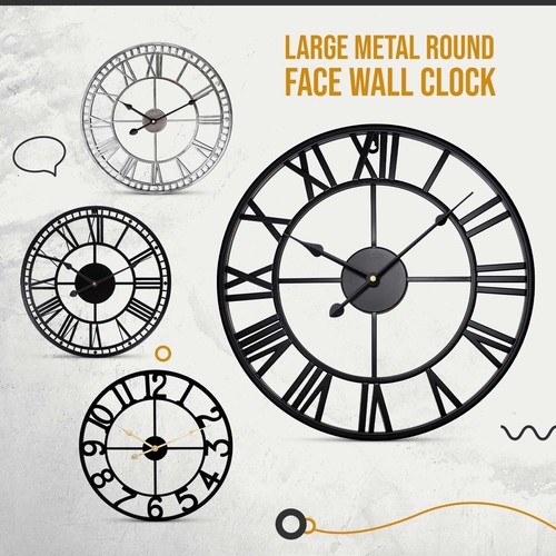 Large wall clock - large, face