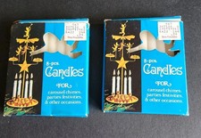 16 Vtg Angel Carousel Chimes White Candles Original Box 4" NOS Christmas Holiday