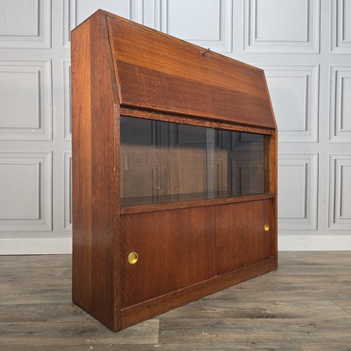 Antique oak bureau bookcase - antique,
