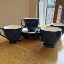 4 X Denby Boston Blue Cups and