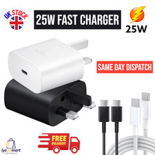 25W Fast Charger Adapter Plug & Cable For Samsung Galaxy Phones Type C