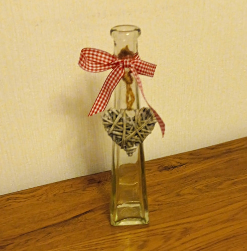 Clear glass decorative bottle - glass,