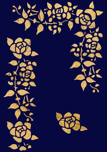 Flower stencil corner vintage - flower,