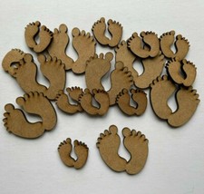Wooden MDF Baby Feet  - Shapes Craft Embellishments Decoration 50mm / 30mm
