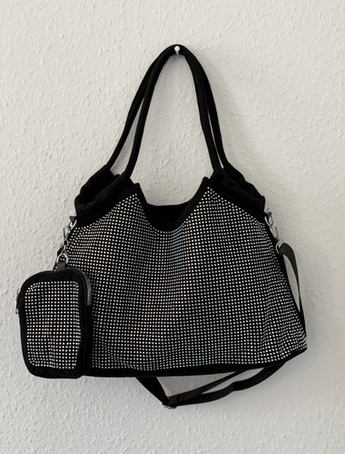 Black rhinestone studded - rhinestone,