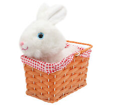 EASTER BUNNY IN BASKET WHITE RABBIT CUTE SOFT TOY GINGHAM BASKET FANCY DRESS