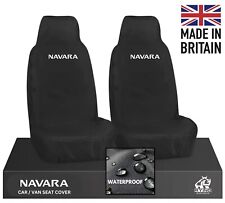 For Nissan Navara Logo Heavy Duty Waterproof Black 2 Front Seat Covers Protect