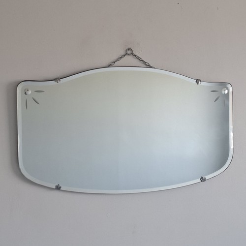 Art deco frameless wall mirror - deco,