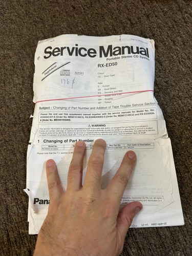 Panasonic ed50 service - rx-ed50,
