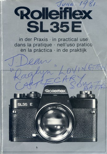 Rolleiflex sl35e instruction - sl35e,