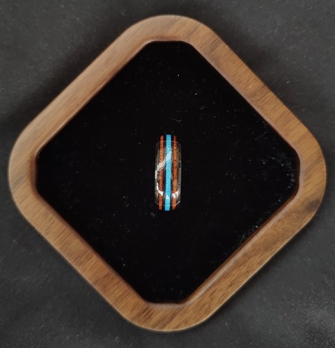 Opal wood ring - opal,