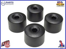 WHEEL NUT COVERS VW POLO GOLF CADDY T-ROC 17mm BOLT CAPS MATT BLACK x4 LOCKING