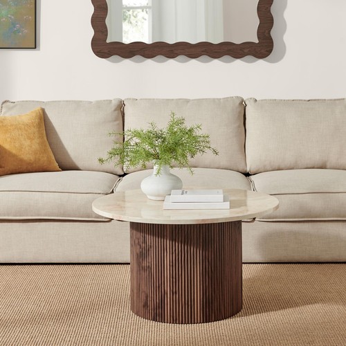 Penrose round walnut cream - round, &