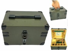 MILITARY VINTAGE WOOD CASE BOX CONTAINER EMERGENCY FIELD SURVIVAL BOX FIRST AID