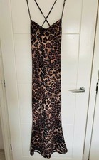 Leopard Print Backless Maxi Dress Size Small Boutique Zara River Island