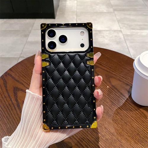 Rhombic leather case gold - 3d,