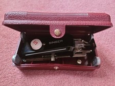 Singer Sewing Machine Button Hole Attachment VINTAGE Hand Held With Red Case