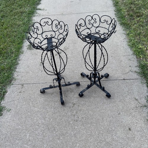 Pair vintage wrought iron - vintage,