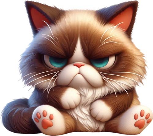 Funny grumpy kitten - grumpy,