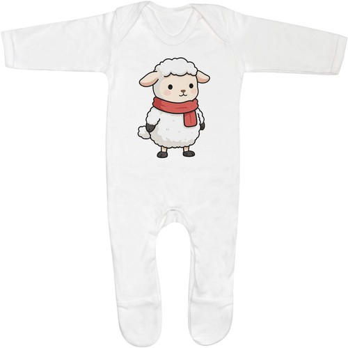 Lamb wearing cozy scarf - wearing, a