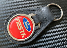 VINTAGE FORD FIESTA LEATHER FOB KEYRING KEY - XR2 XR2i ST RS TURBO