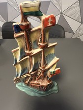 Beautiful Art Deco Czech Ditmar Urbach Galleon Sailing Ship Wall Plaque Ex  No2