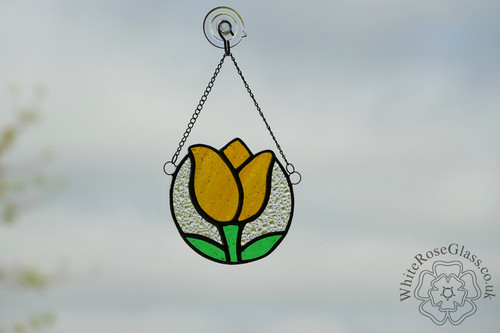 Stained glass tulip - tulip, flower