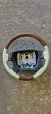 RANGE ROVER P38 GENUINE WALNUT & CREAM LEATHER STEERING WHEEL 94-02 UPGRADE